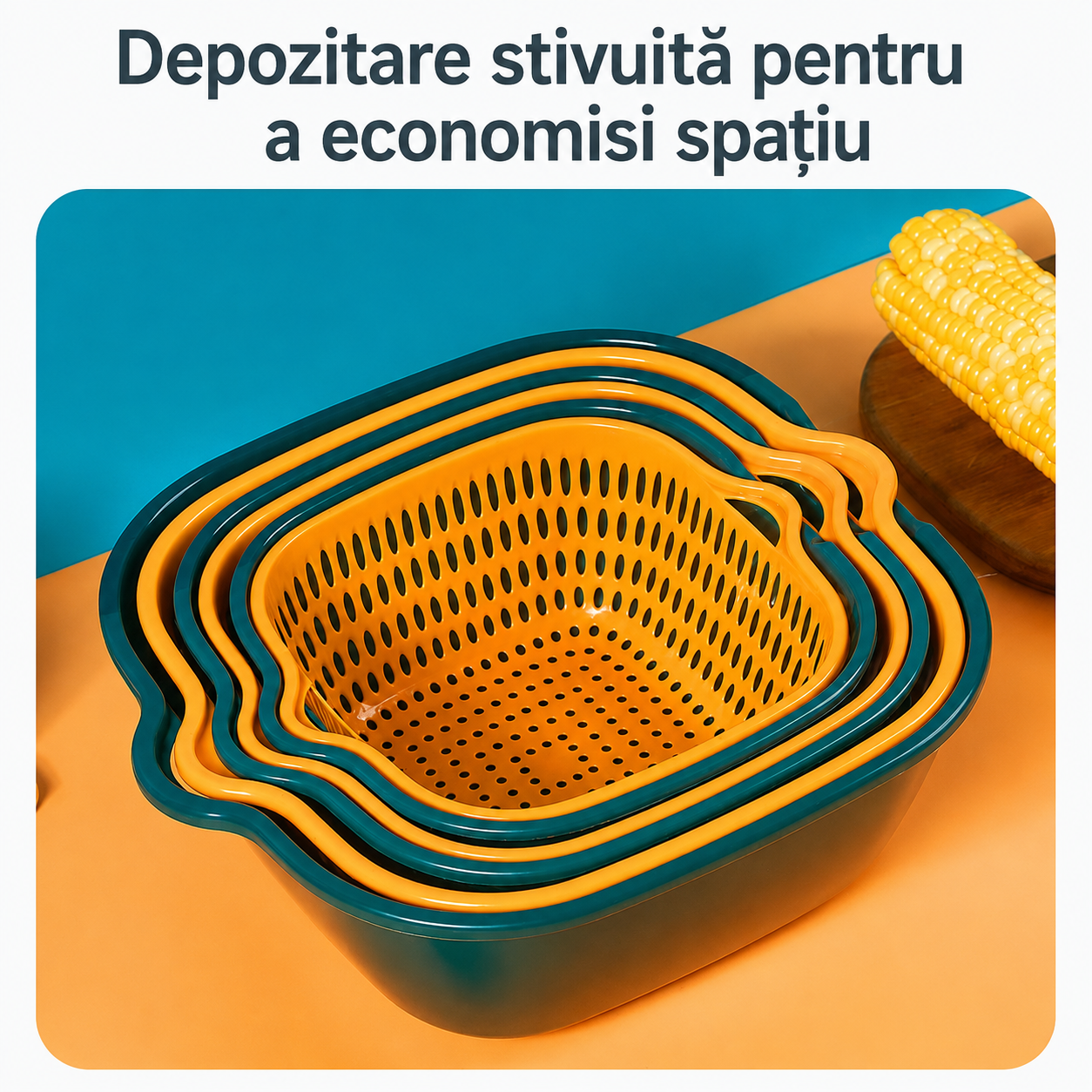 Set practic de 3 boluri cu strecurătoare